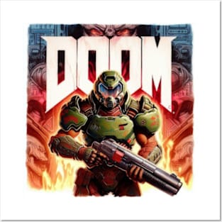 Demon Watches Doom Guy Posters and Art